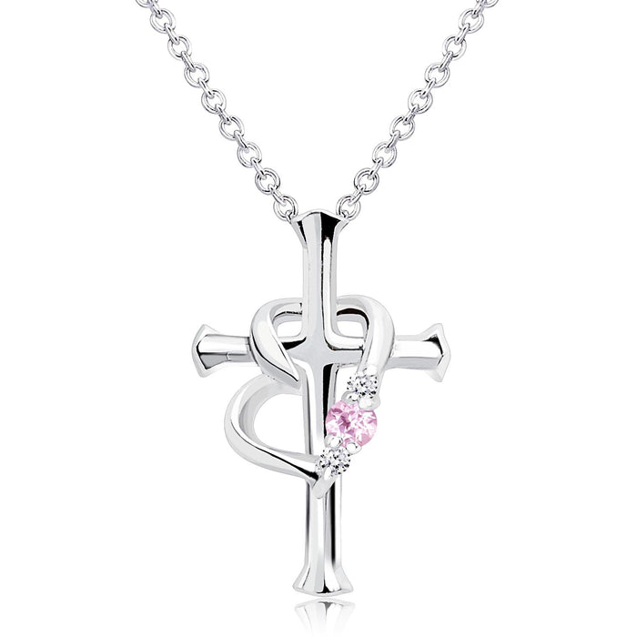 誕生石クロスハートネックレス