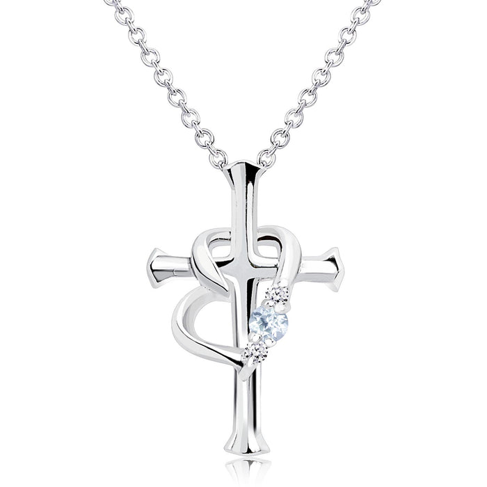 誕生石クロスハートネックレス
