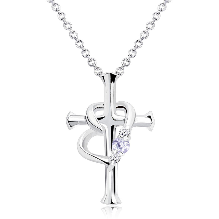 誕生石クロスハートネックレス