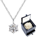 ネックレス レディース 1粒キュービックジルコニア プリザーブドフラワー ローズ 薔薇 ギフトセット p5412-1218
