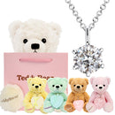 一粒ネックレス レディース テディベア ぬいぐるみ ギフトセット p5412-tdt-01