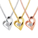 ネックレス レディース キュービックジルコニア 一粒 ハート チェーン オープンハート 大粒 CZ p6127-pp