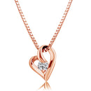 ネックレス レディース キュービックジルコニア 一粒 ハート チェーン オープンハート 大粒 CZ p6127-pp