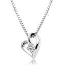 ネックレス レディース キュービックジルコニア 一粒 ハート チェーン オープンハート 大粒 CZ p6127-pp