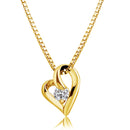 ネックレス レディース キュービックジルコニア 一粒 ハート チェーン オープンハート 大粒 CZ p6127-pp
