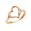 リング 指輪 レディース シルバー925 オープンハート ピンクゴールド ダイヤモンド 誕生石