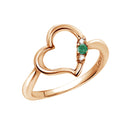 リング 指輪 レディース シルバー925 オープンハート ピンクゴールド ダイヤモンド 誕生石