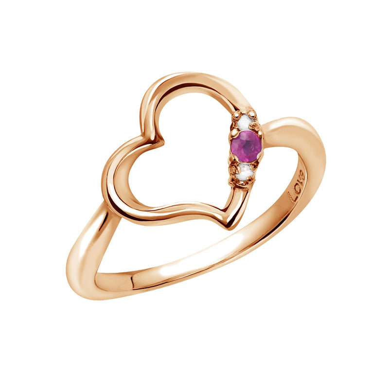 リング 指輪 レディース シルバー925 オープンハート ピンクゴールド ダイヤモンド 誕生石