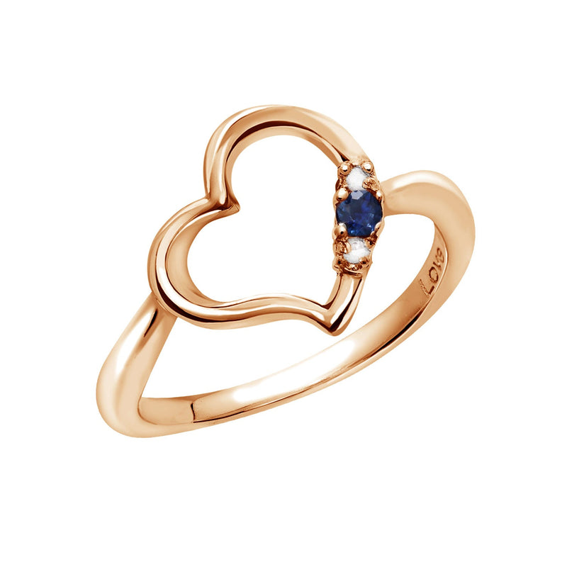 リング 指輪 レディース シルバー925 オープンハート ピンクゴールド ダイヤモンド 誕生石