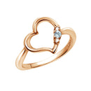 リング 指輪 レディース シルバー925 オープンハート ピンクゴールド ダイヤモンド 誕生石