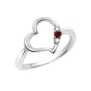 リング 指輪 レディース シルバー925 オープンハート ダイヤモンド 誕生石