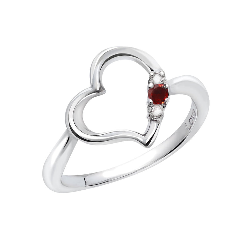 リング 指輪 レディース シルバー925 オープンハート ダイヤモンド 誕生石