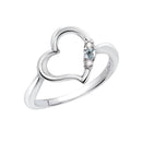 リング 指輪 レディース シルバー925 オープンハート ダイヤモンド 誕生石