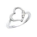 リング 指輪 レディース シルバー925 オープンハート ダイヤモンド 誕生石