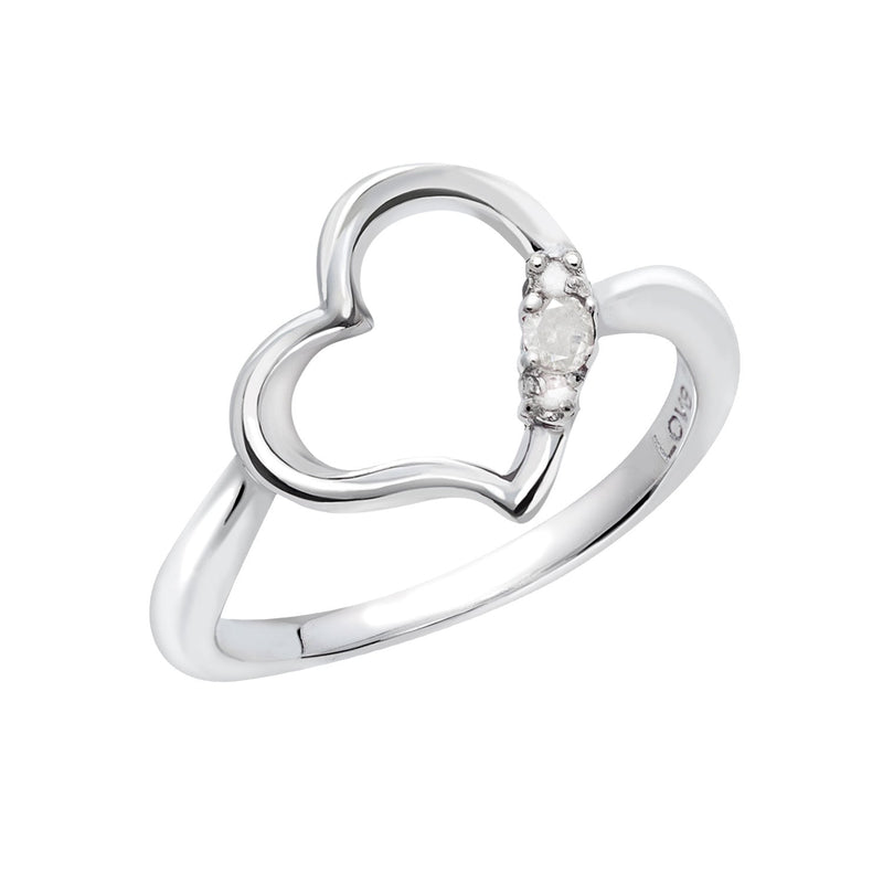 リング 指輪 レディース シルバー925 オープンハート ダイヤモンド 誕生石