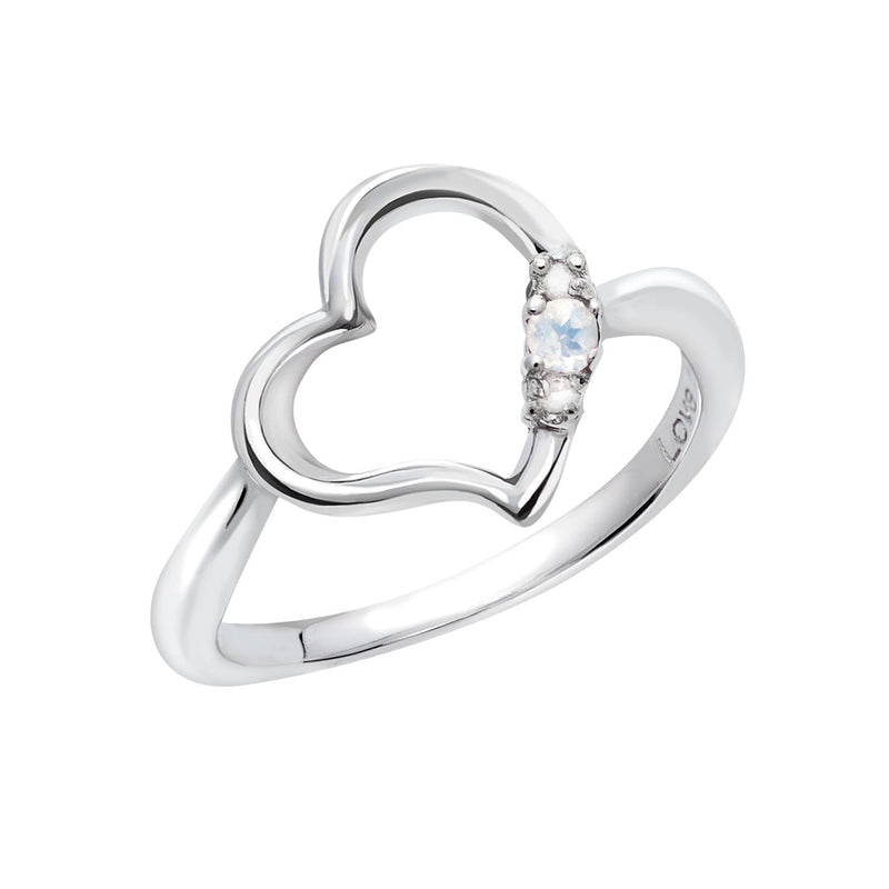 リング 指輪 レディース シルバー925 オープンハート ダイヤモンド 誕生石
