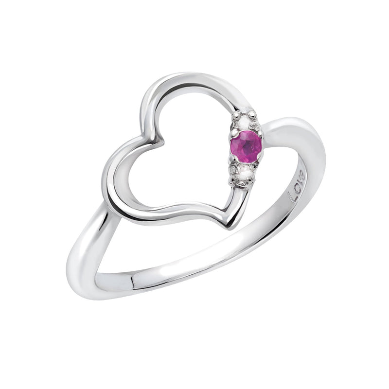 リング 指輪 レディース シルバー925 オープンハート ダイヤモンド 誕生石