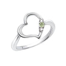 リング 指輪 レディース シルバー925 オープンハート ダイヤモンド 誕生石