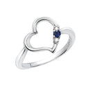 リング 指輪 レディース シルバー925 オープンハート ダイヤモンド 誕生石