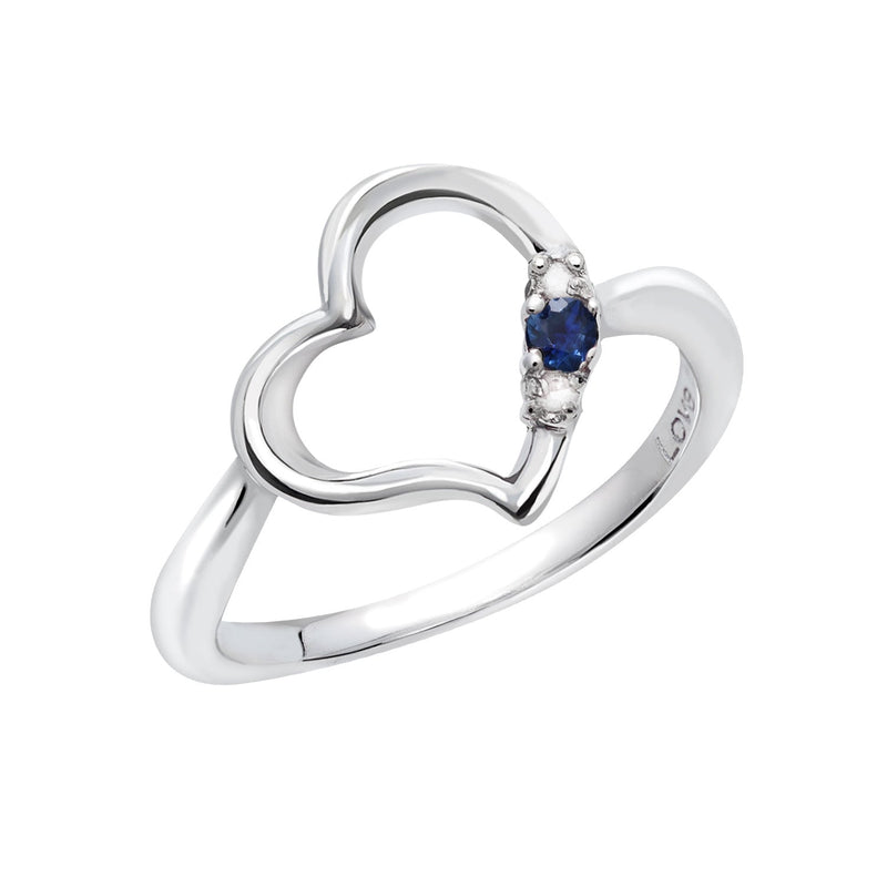 リング 指輪 レディース シルバー925 オープンハート ダイヤモンド 誕生石