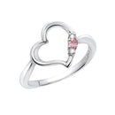 リング 指輪 レディース シルバー925 オープンハート ダイヤモンド 誕生石