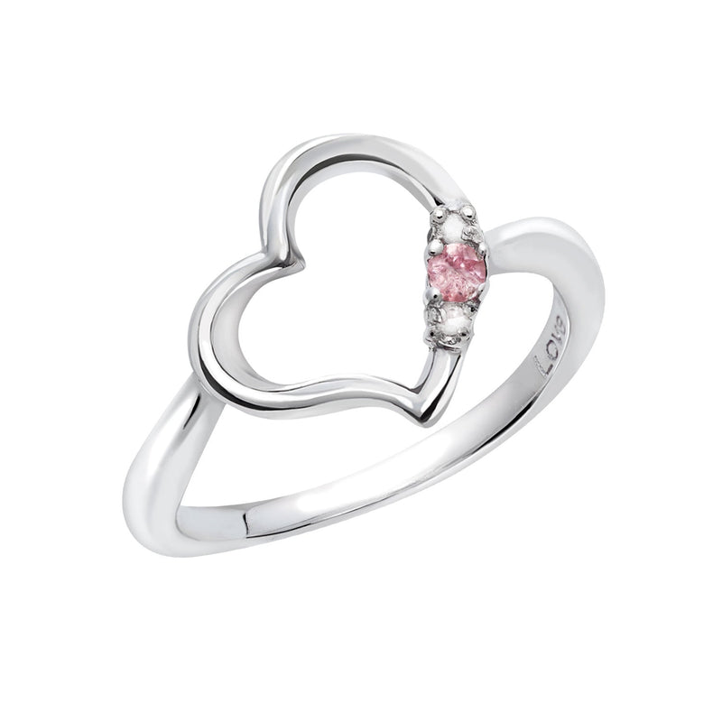 リング 指輪 レディース シルバー925 オープンハート ダイヤモンド 誕生石