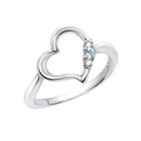 リング 指輪 レディース シルバー925 オープンハート ダイヤモンド 誕生石