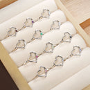 リング 指輪 レディース シルバー925 オープンハート ダイヤモンド 誕生石