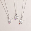 ネックレス レディース 猫 ネコ ねこ エンジェルキャット 誕生石 ダイヤモンド s-171