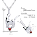 ネックレス レディース 猫 ネコ ねこ エンジェルキャット 誕生石 ダイヤモンド s-171