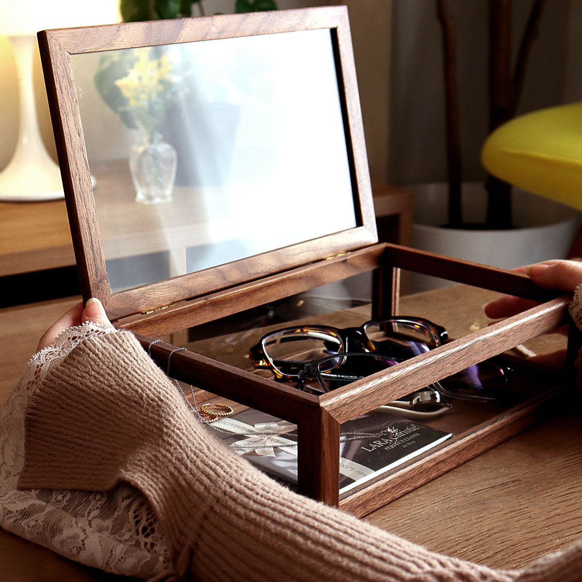 アンティーク 大型 ジュエリー ボックス ダークブラウン 宝石箱