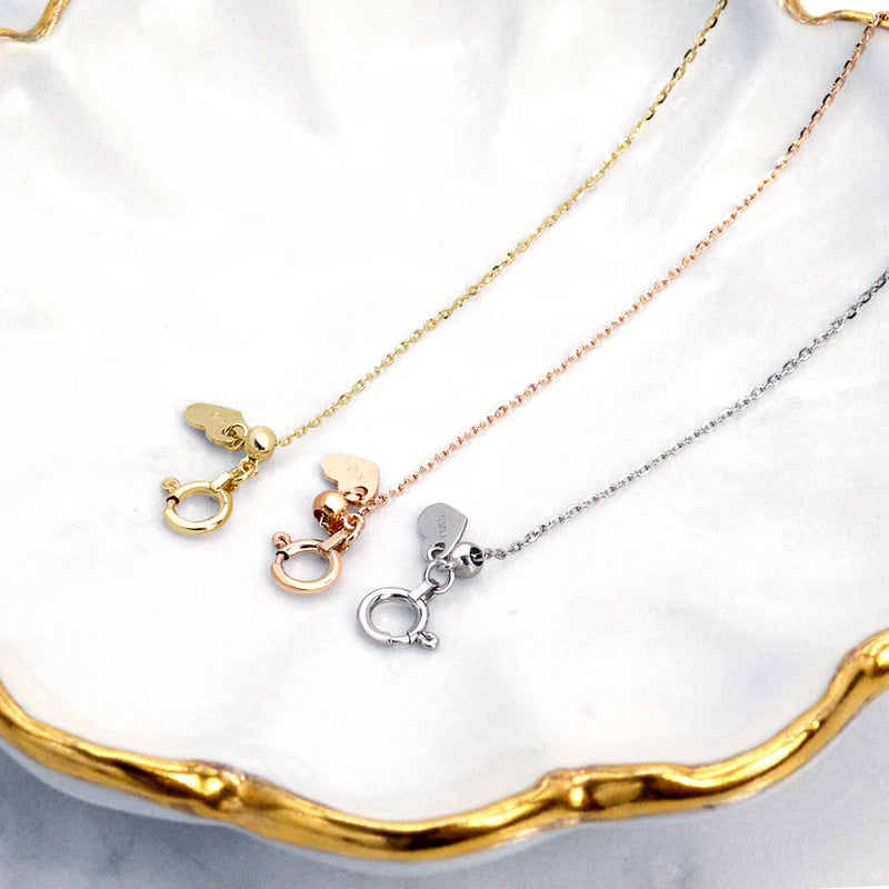 アジャスター ネックレス 10金 K10 ゴールド スライド式 アジャスターパーツ カットあずき ベネチアン 10cm WG or YG or PG saj97-0001