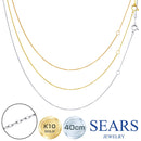 ネックレス チェーン 10金 K10 ゴールド カットあずき 40cm WG or YG or PG sc97-0002
