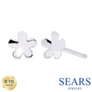 ピアス レディース K10 スタッドピアス 花 フラワー 5枚花 10金 ホワイトゴールド se105-0008-wg