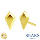 ピアス レディース K10 スタッドピアス スクエア ダイヤ型 10金 ゴールド se105-0013-yg