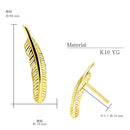 ピアス レディース K10 スタッドピアス 羽 フェザー 10金 ゴールド se105-0014-yg