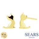 ピアス レディース K10 スタッドピアス ネコ 猫 10金 ゴールド se105-0017-yg