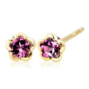 ピアス レディース K10 選べる天然石 スタッドピアス フラワー 10金  スタッド ゴールド se105-0023