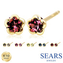 ピアス レディース K10 選べる天然石 スタッドピアス フラワー 10金  スタッド ゴールド se105-0023