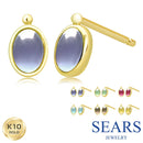 ピアス レディース K10 選べる天然石 スタッドピアス カボション 10金  スタッド ゴールド se105-0027