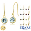 ピアス レディース K10 選べる天然石 フックピアス サークル 10金  ゴールド se105-0030