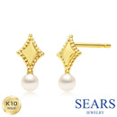 ピアス レディース 10金 スタッドピアス 淡水パール K10 se105-0033