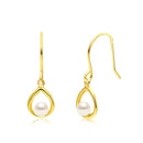 ピアス レディース 10金 フックピアス K10 淡水パール しずく se105-0035