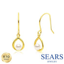 ピアス レディース 10金 フックピアス K10 淡水パール しずく se105-0035