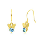 ピアス レディース 10金 フックピアス K10 天然石 蝶 se105-0036