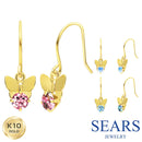 ピアス レディース 10金 フックピアス K10 天然石 蝶 se105-0036