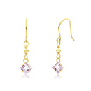 ピアス レディース 10金 フックピアス K10 天然石 スクエア se105-0037