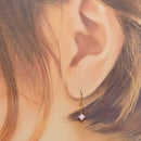 ピアス レディース 10金 フックピアス K10 天然石 スクエア se105-0037