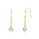 ピアス レディース 10金 フックピアス K10 天然石 スクエア se105-0037