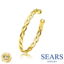 イヤーカフ レディース 10金 地金 ウェーブ  K10 se105-0039